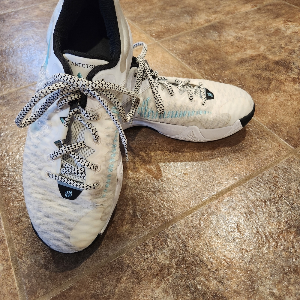 Nike Youth Sneakers - White and Black with Blue Accents